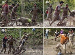 ال کلاسیکو فوتشالی در شالیزار‌های دامیر