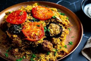بادمجان پلو قزوینی؛ پلو مخلوط خوشمزه و مقوی