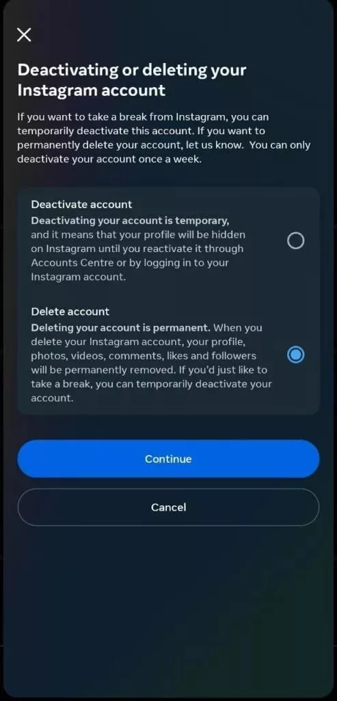 آموزش تصویری نحوه دیلیت اکانت دائمی اینستاگرام در سایت و اپ آموزش تصویری نحوه دیلیت اکانت دائمی اینستاگرام در سایت و اپ