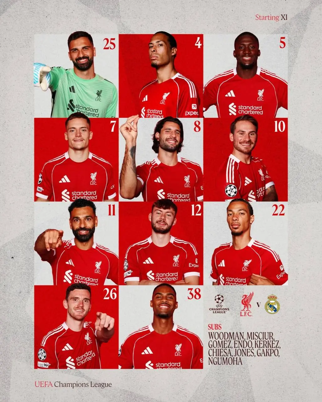 رونمایی از ترکیب لیورپول و رئال مادرید رونمایی از ترکیب لیورپول و رئال مادرید