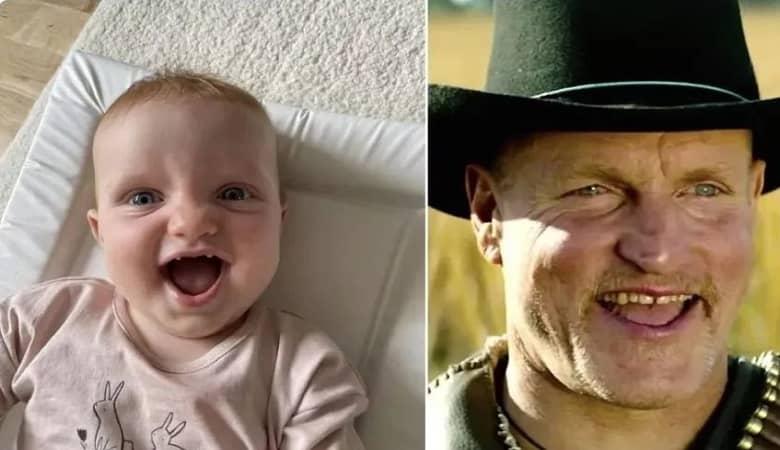 شباهت خارق العاده و عجیب یک نوزاد به یک بازیگر معروف!