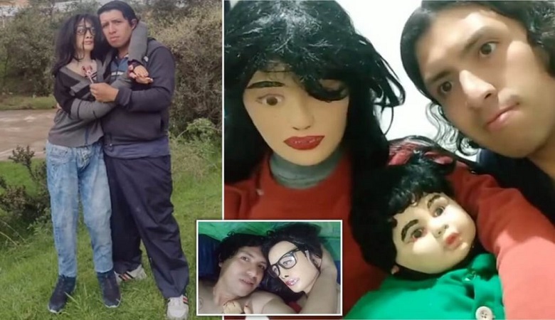 ازدواج یک مرد با عروسک پارچه ای! او منتظر تولد سومین فرزندش است